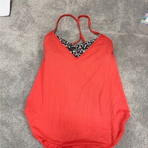Orange lululemon tank with built in bra